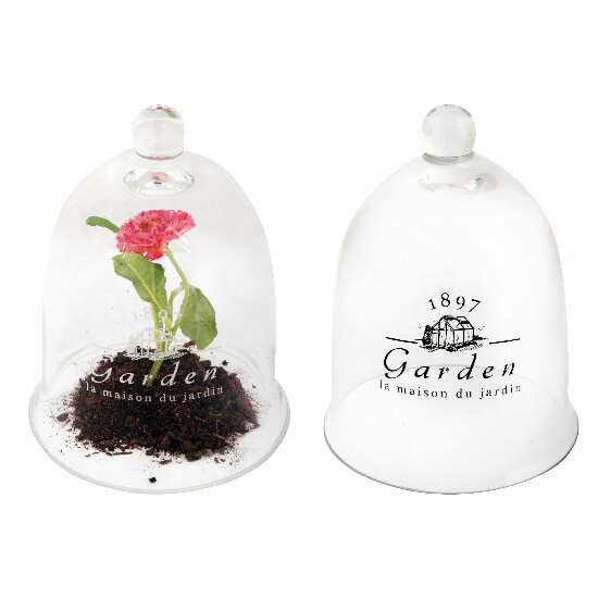 Glass cover GARDEN "ESSCHERT´S GARDEN", ??glass, clear, 18x18x22 cm, GIFT PACK contains 2 pieces! (SALE)|Esschert Design