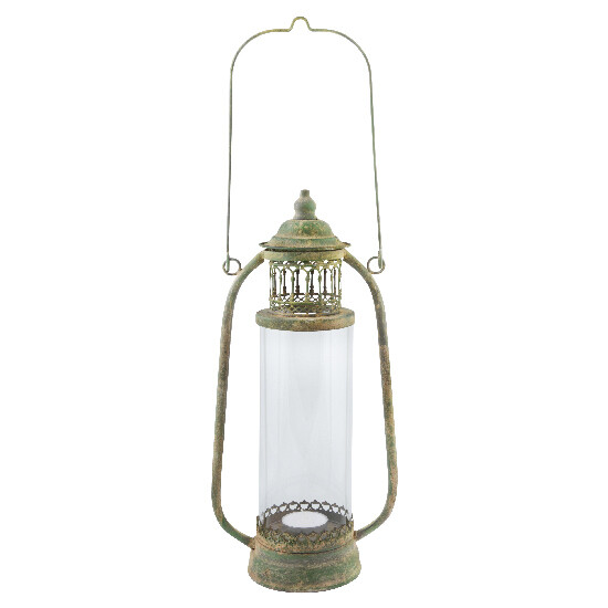 Lantern "AGED METAL" - metal, 52 cm green patina|Esschert Design