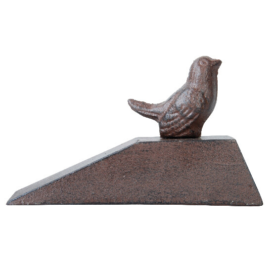 Zarážka na dvere "BEST FOR BOOTS" s vtáčikom, liatina, 15 x 6,5 x 9 cm|Esschert Design
