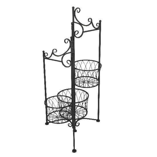 Cast iron stand "ESSCHERT´S GARDEN", ??for 3 flower pots, foldable, size: 1 m, color: black|Esschert Design