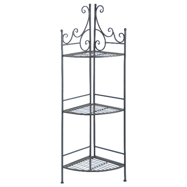 Etagere narożnik „ESSCHERT'S GARDEN”, czarny, 3 poziomy, 31x31x114 cm|Esschert Design