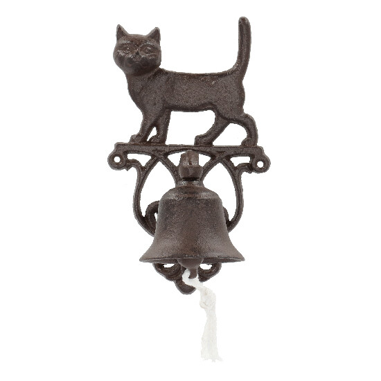 ED Cat bell CAT "BEST FOR BOOTS", cast iron, 14x13x24cm, brown|Esschert Design