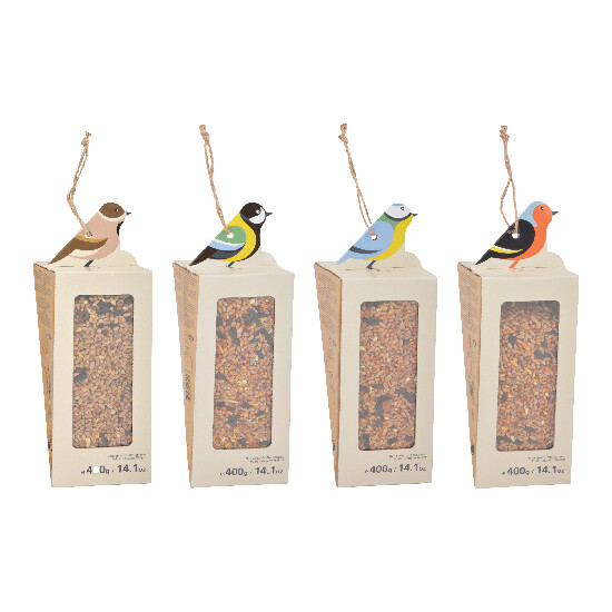 Kŕmidlo pre vtáky "BEST FOR BIRDS" závesné so semienkami, balenie obsahuje 4 kusy!|Esschert Design