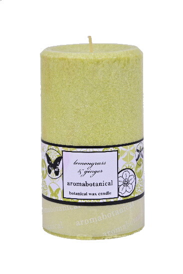 Scented candle "AROMABOTANICAL" 7.5 cm from eco palm wax - lemon grass|Ego Dekor