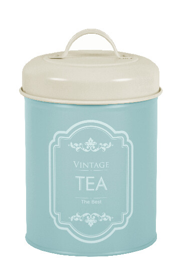 VINTAGE tea can, iron, size: 2 L, color: sky blue|Ego Dekor