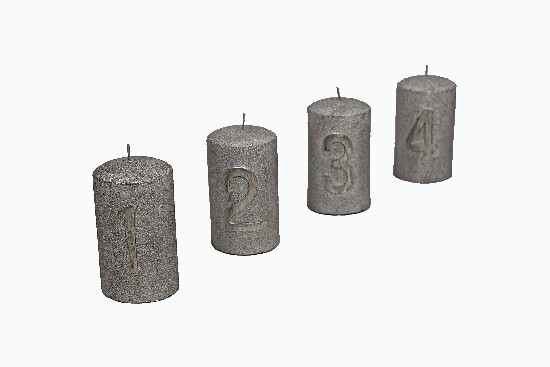 Advent candle 2, silver, V|Ego Dekor