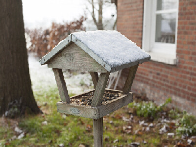 Feeder "BEST FOR BIRDS" with zinc roof on the leg, plug-in 28x28x120cm|Esschert Design