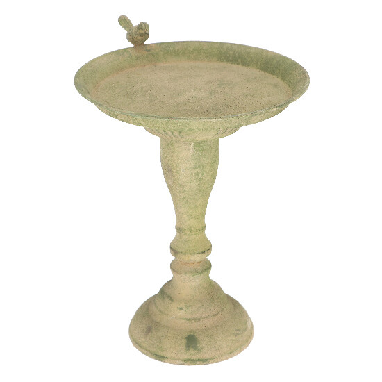 ED Drinker/Bath for birds on the base MOSS "AGED METAL" metal, 24x33cm, green|Esschert Design