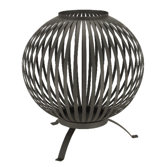 Fire pit "FANCY FLAMES" Sphere, black, 59 x 59 x 68 cm|Esschert Design