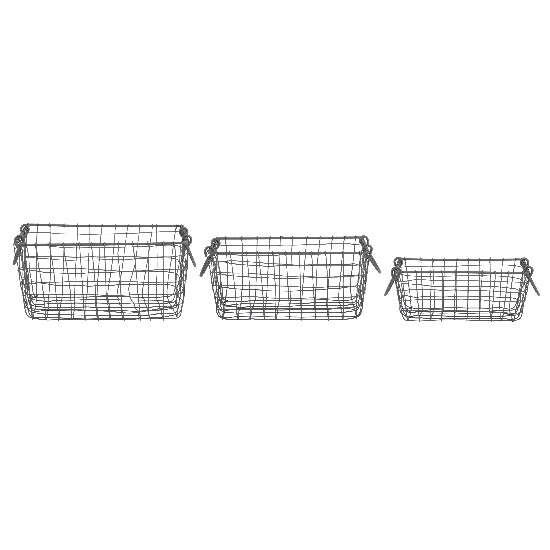 Wire box with handles, set of 3, M|Esschert Design