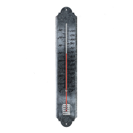Thermometer "WORLD OF WEATHER", zinc, 9 x 1 x 50 cm|Esschert Design
