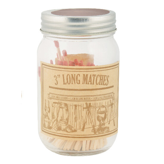 Matches in a glass, 7.5cmx200pcs (match)/0.4L (glass)|Esschert Design