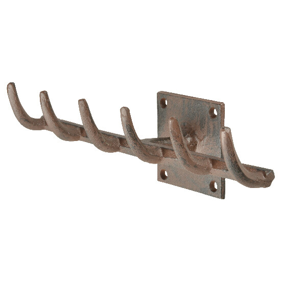 Wall hanger RAKE, 28x9x10cm, cast iron, brown (SALE)|Esschert Design