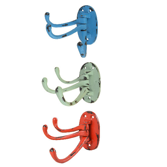 Sliding treble hook, retro colors, package contains 3 pieces! (SALE)|Esschert Design