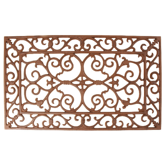 Doormat "BEST FOR BOOTS" cast iron with ornaments, red-brown, 58 x 34 cm|Esschert Design