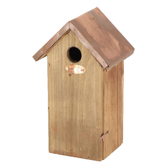 Drewniany domek dla ptaków „BEST FOR BIRDS” antyczny, miedziany dach - bogatka 30 cm|Esschert Design
