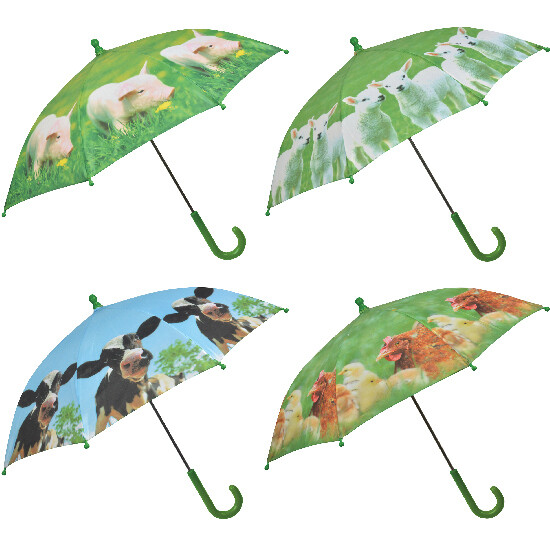 Parasol dziecięcy FARM, zwierzęta hodowlane, 71x58cm, prosiaczek/jagnięcina/cielę/kura (nr 1-4)|Esschert Design