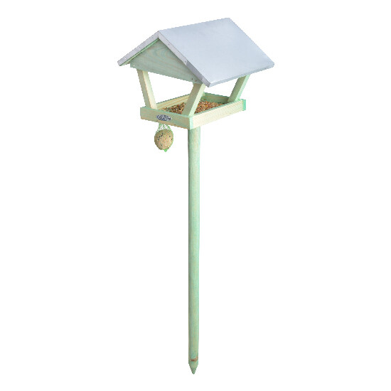 Feeder "BEST FOR BIRDS" with zinc roof on the leg, plug-in 28x28x120cm|Esschert Design