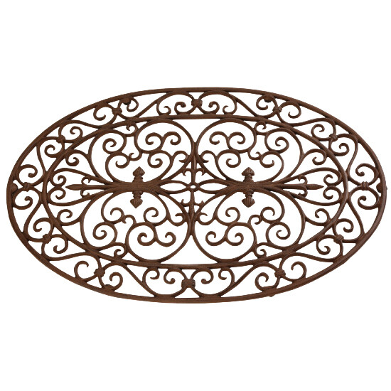 Doormat "BEST FOR BOOTS", ornament, brown, cast iron, oval, 75 cm|Esschert Design