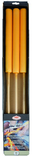 Torch "FANCY FLAMES", garden candle 3 pcs., lemon, 3.5 x 3.5 x 68.5 cm (SALE)|Esschert Design