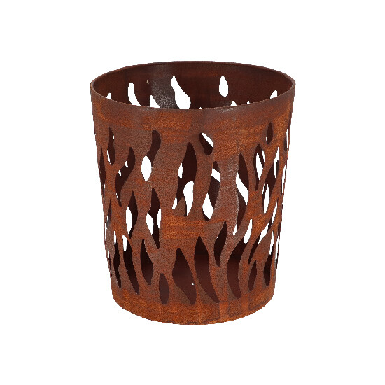 Carved Fireplace "FANCY FLAMES" flame, brown, round, 32 x 32 x 35 cm|Esschert Design