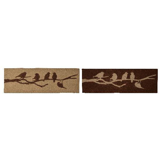 "BEST FOR BOOTS" XL doormat, sitting birds, brown/natural, 120 x 40 cm - package contains 2 pieces!|Esschert Design
