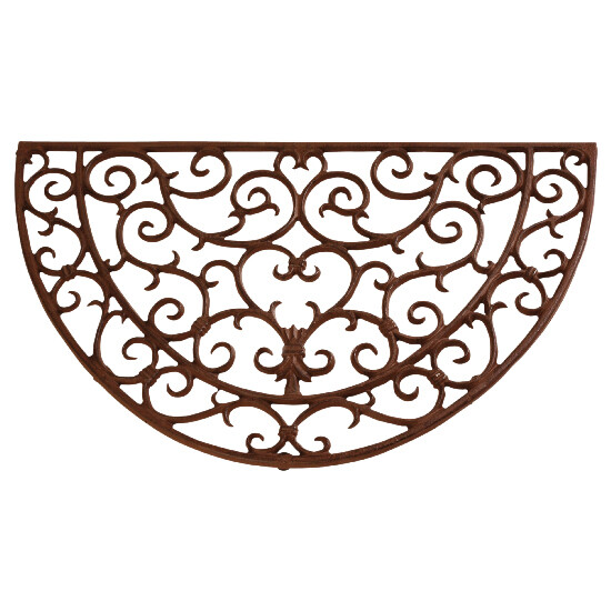 Doormat "BEST FOR BOOTS", ornament, brown, cast iron, semi-round, 70 cm|Esschert Design