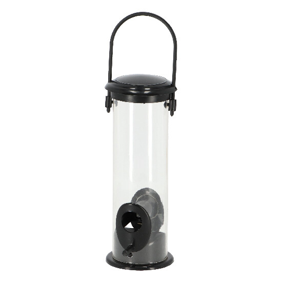 Bird feeder with reservoir, hanging, 8x13x23, black/transparent|Esschert Design