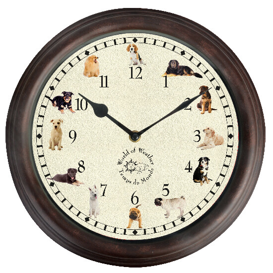 ED Sound Clock "WORLD OF WEATHER" with DOG SOUNDS|BARKING 30 x 4.5 x 30 cm|Esschert Design