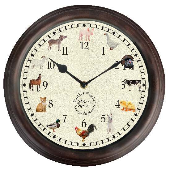 Clock with sounds "WORLD OF WEATHER" FARM ANIMALS|FARM 30 x 4.5 x 30 cm|Esschert Design