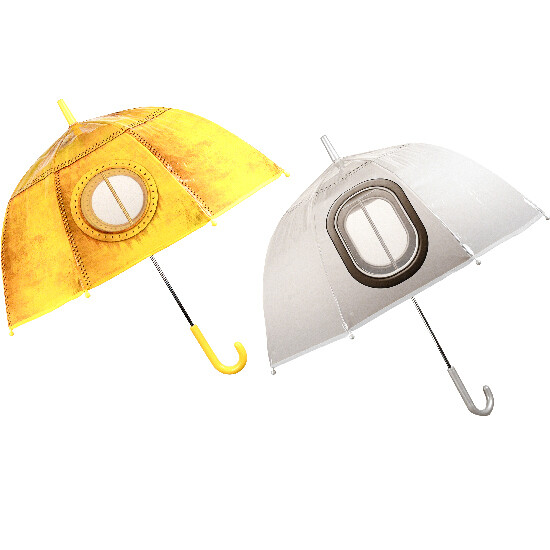 ED Peek & Boo children's umbrella, with see-through SUBMARINE(no.1)/AIRPLANE(no.2), 71cm|Esschert Design