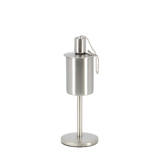 Oil lamp on a base, stainless steel|Esschert Design