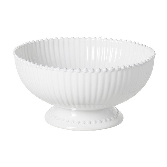 Bowl on leg 32cm|5.25 L, PEARL, white|Costa Nova