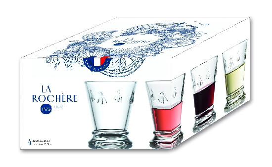 Glass 0.26L, ABEILLE, clear, box 4 pcs|La Rochere