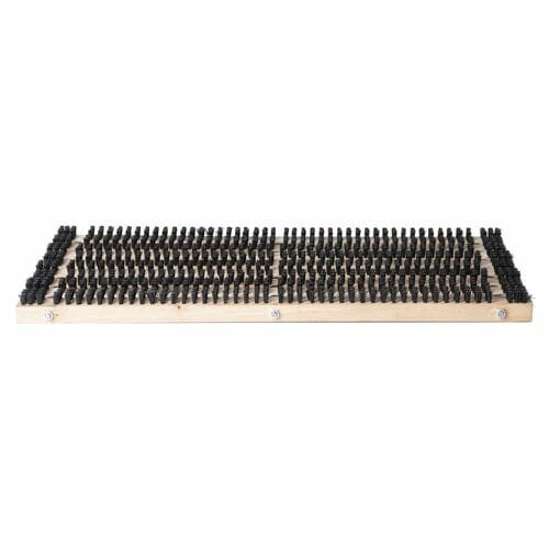 Wooden doormat with plastic bristles, natural, 58 x 38 x 3 cm|Esschert Design