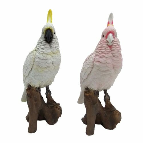 Animals and characters OUTDOOR "TRUE TO NATURE" Parrot Cockatoo, height 18 cm, package contains 2 pcs! (SALE)|Esschert Design