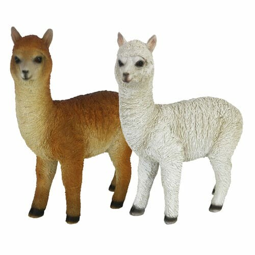 Animals and figures OUTDOOR "TRUE TO NATURE" Llama Alpaca 24cm, brown/white (SALE)|Esschert Design