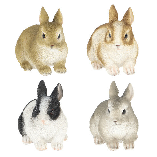 Zvířátka a postavy OUTDOOR "TRUE TO NATURE" Ležící králík, v. 12,3 cm, balení obsahuje 4 ks!|Esschert Design