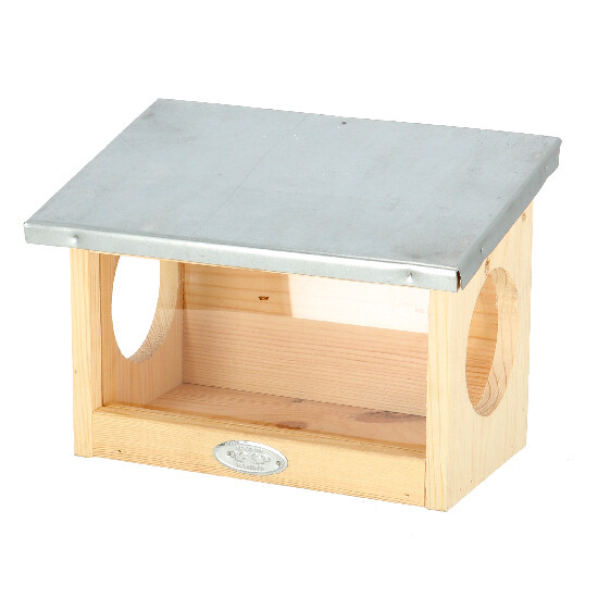 Squirrel feeder with zinc. Canopy SINGLE, 25 x 17.5 x 19 cm|Esschert Design