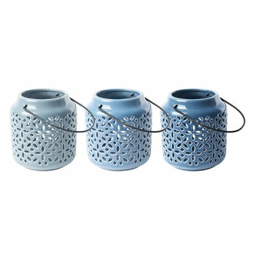 Latarnia czajniczkowa 50 ODCIENI NIEBIESKIEGO, ceramiczna, 12x10cm, 3 odcienie niebieskiego|Esschert Design