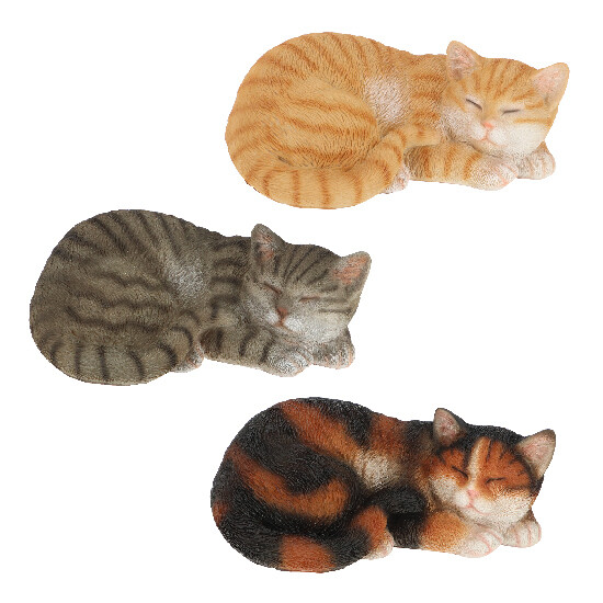 Zwierzęta i figurki OUTDOOR "TRUE TO NATURE" Śpiący kotek, szerokość 29,1 cm, opakowanie zawiera 3 sztuki! (WYPRZEDAŻ)|Esschert Design