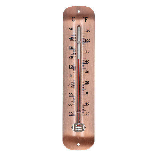 Termometr ścienny MIEDZIANY 7x30cm, miedź|Esschert Design