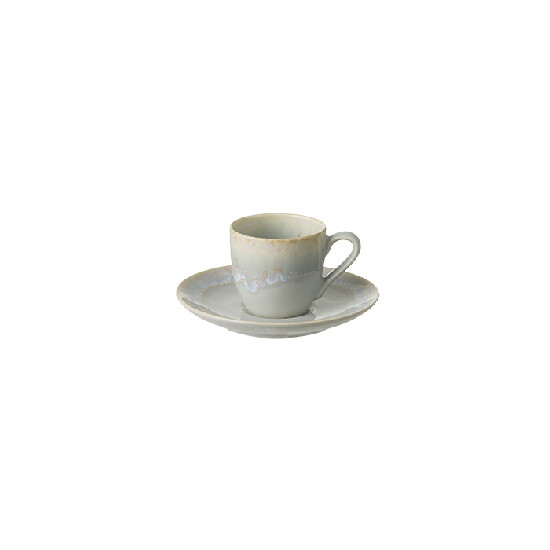 Coffee cup with saucer, 0.1L, TAORMINA, gray (SALE)|Casafina