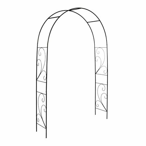 Arch for climbing roses ORNAMENT, black, 217.5x140 - 152x37cm|Esschert Design