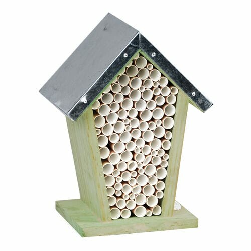 ED House for bees with zinc. with canopy, 15 x 12 x 22 cm, natural|Esschert Design