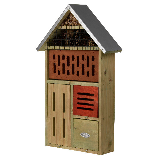 XL Hotel pro hmyz "BEST FOR BIRDS", hnědo-červený, 33 x 13 x 54 cm (DOPRODEJ)|Esschert Design