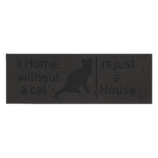 Doormat "BEST FOR BOOTS" - cat with inscriptions, black-grey, 74.5 x 26 cm|Esschert Design