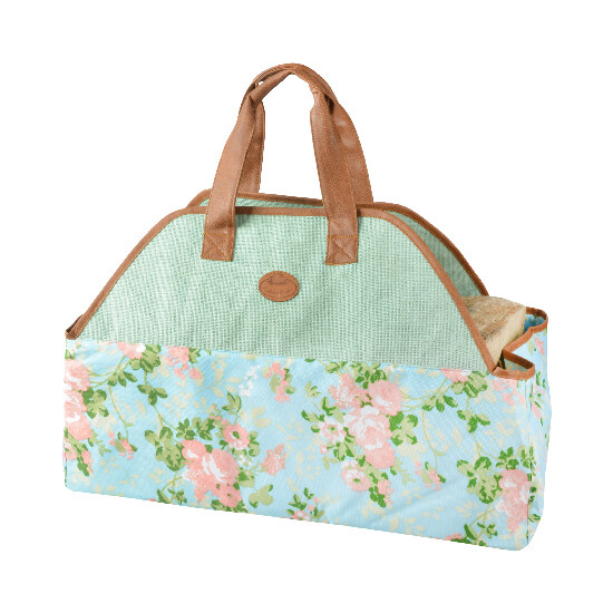 Wood bag, rose print, 61 cm (SALE)|Esschert Design