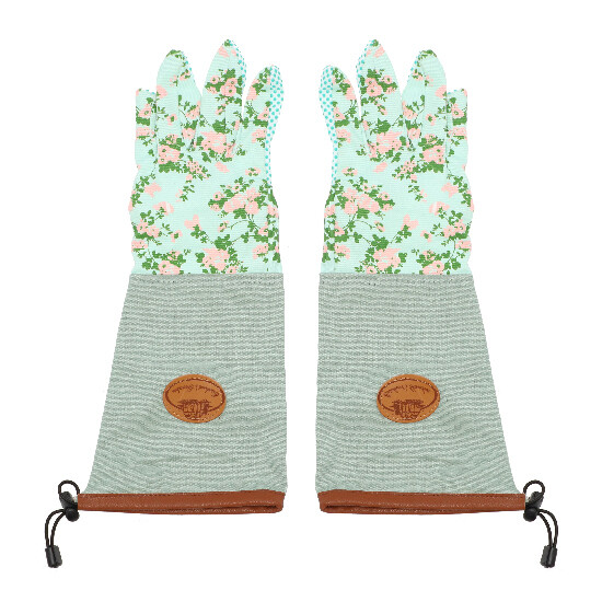 Extended gardening gloves, rose print|Esschert Design