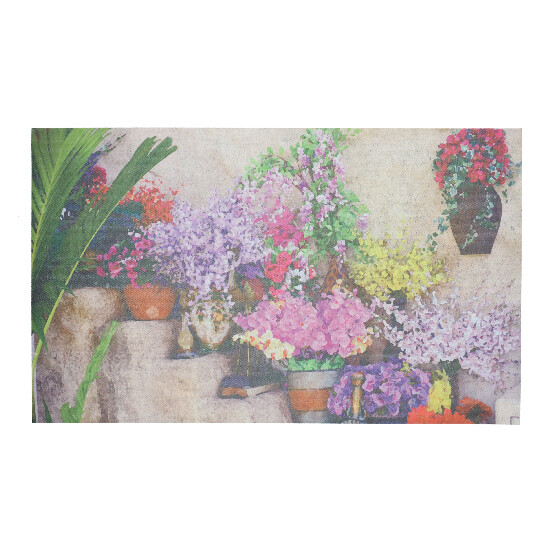 Podložka pod rohožku "BEST FOR BOOTS" Kvety na schodisku, farby, 76 x 45 cm (DOPREDAJ)|Esschert Design
